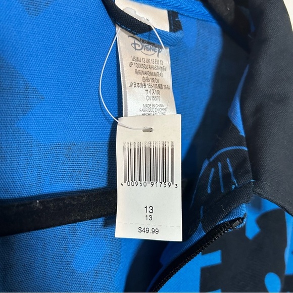 Disney Blue/Black Jacket Size 13 Youth Boy/Girl Full Zip Vacation, Casual NEW - Picture 7 of 9
